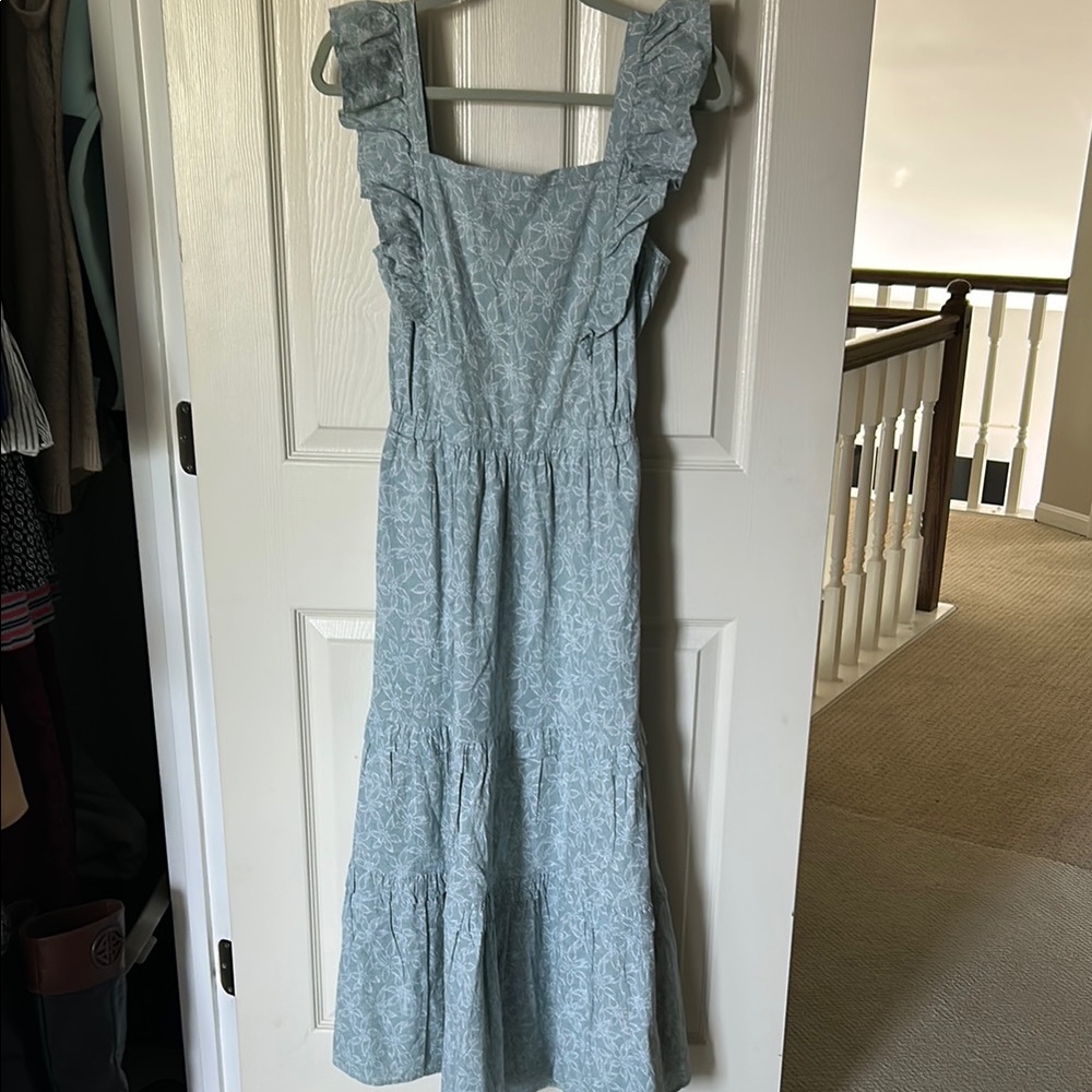 Elegant Blue Ruffle Dress